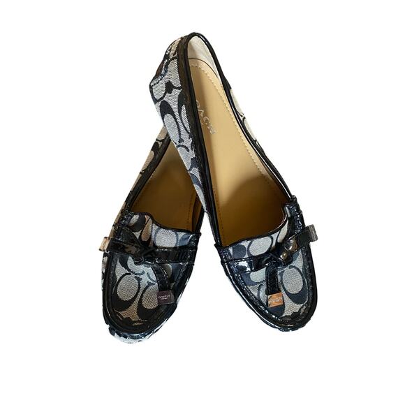 Coach Frida Black Signature Jacquard Loafers - Picture 1 of 2